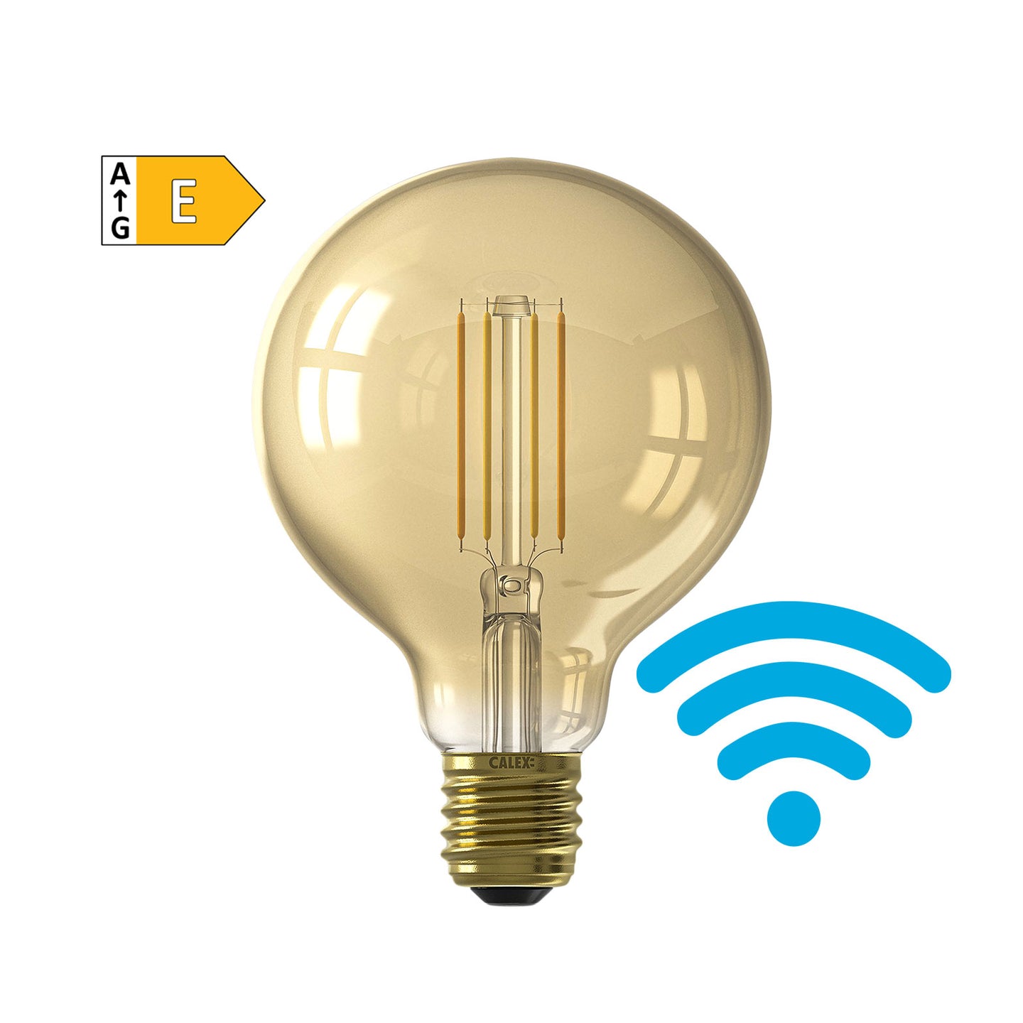 Lampe i træ 429114 Calex Smart Gold 7W WiFi